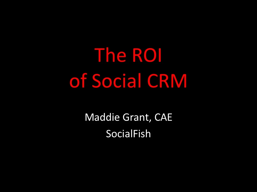 the roi of social crm