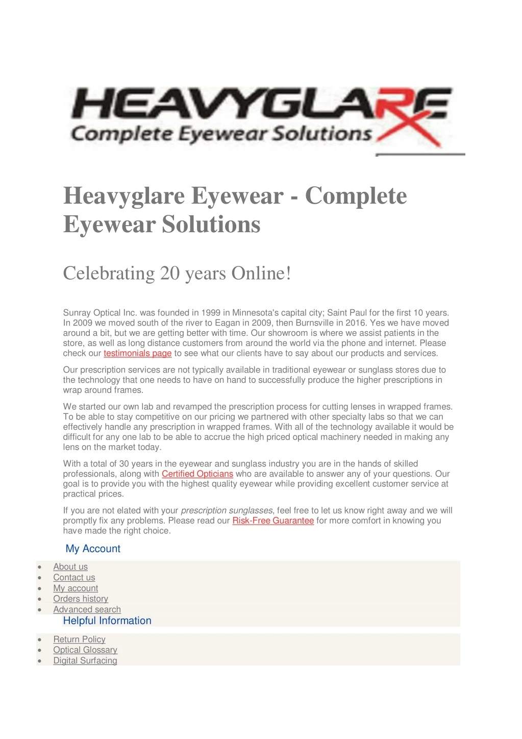 heavyglare eyewear complete eyewear solutions