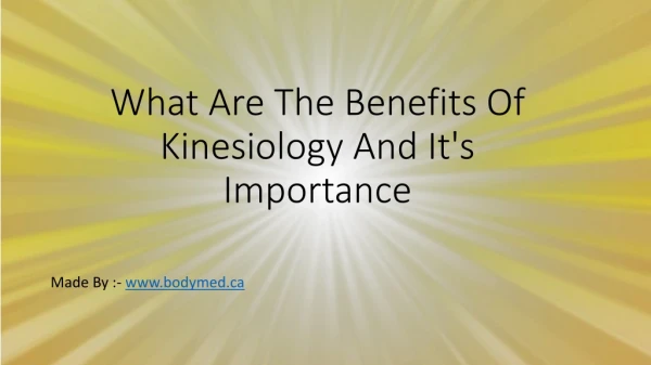 What Are The Benefits Of Kinesiology And It's Importance