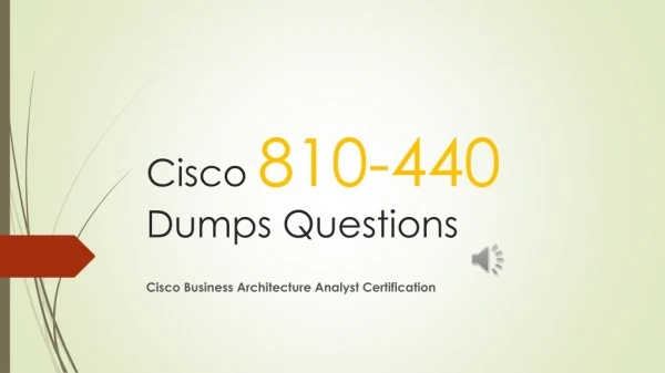 Share Cisco 810-440 Questions and Answers