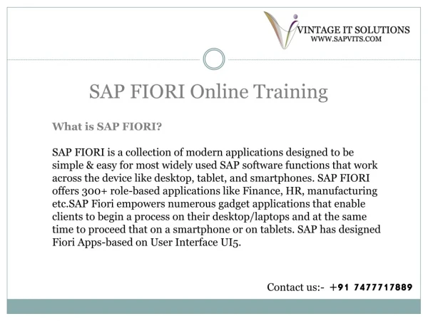 SAP FIORI Online Training