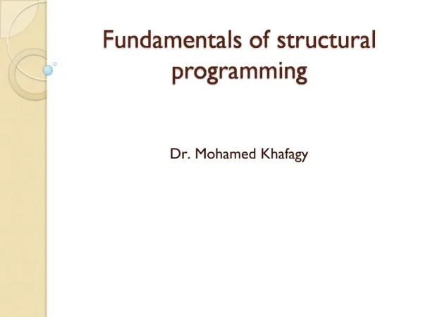 Fundamentals of structural programming