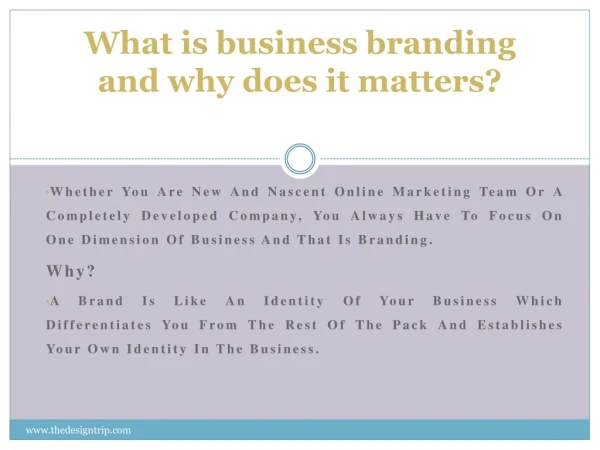 What is business branding and why does it matters?
