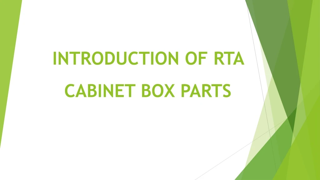 introduction of rta cabinet box parts