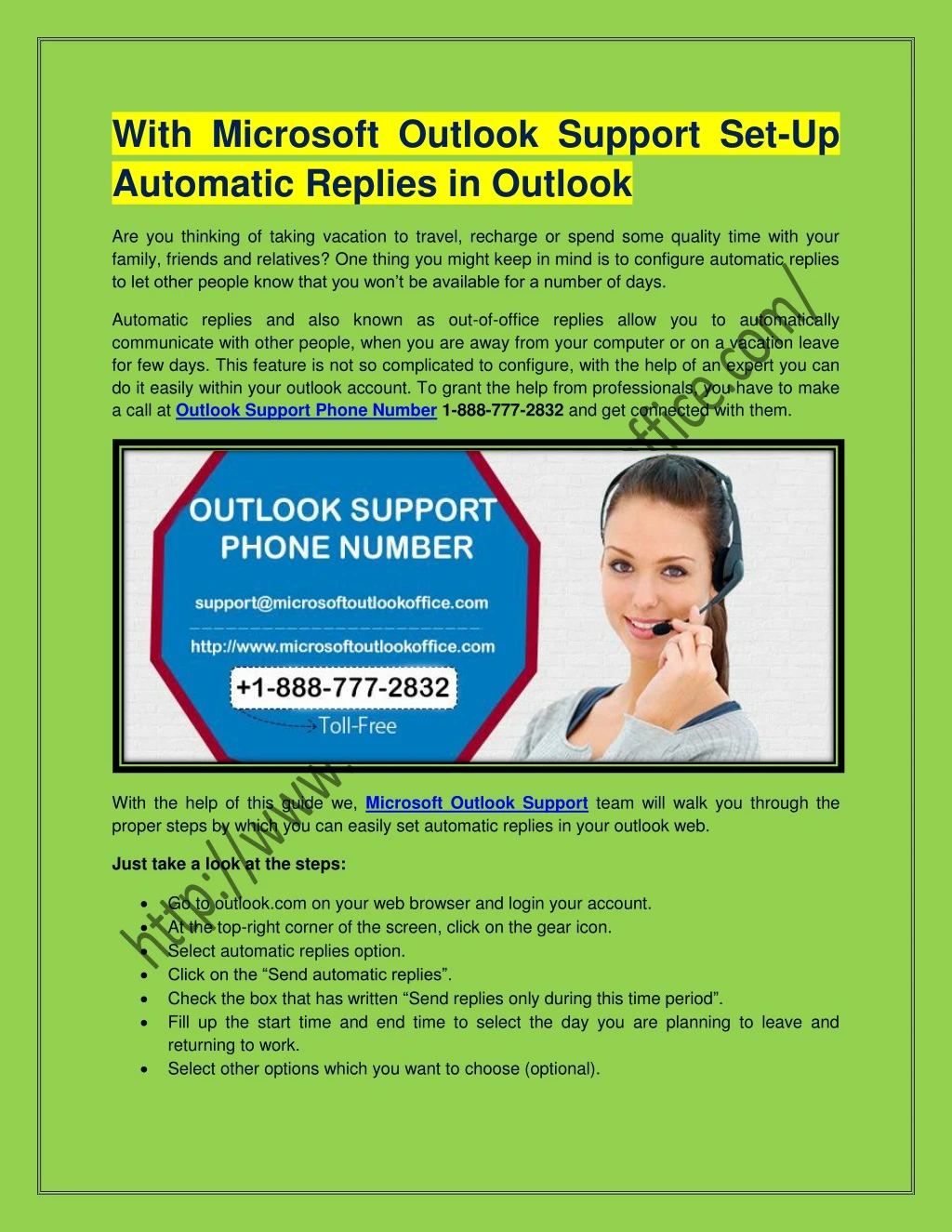 with microsoft outlook support set up automatic