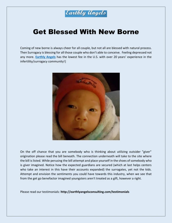 Get Blessed With New Borne