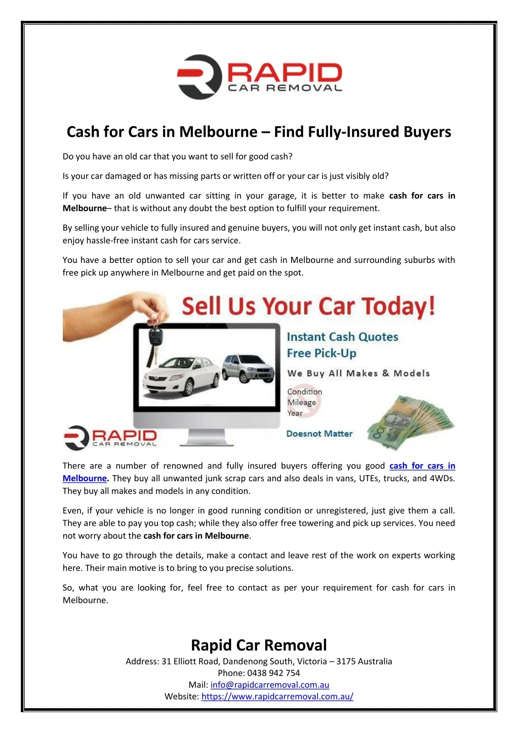 cash for cars in melbourne find fully insured
