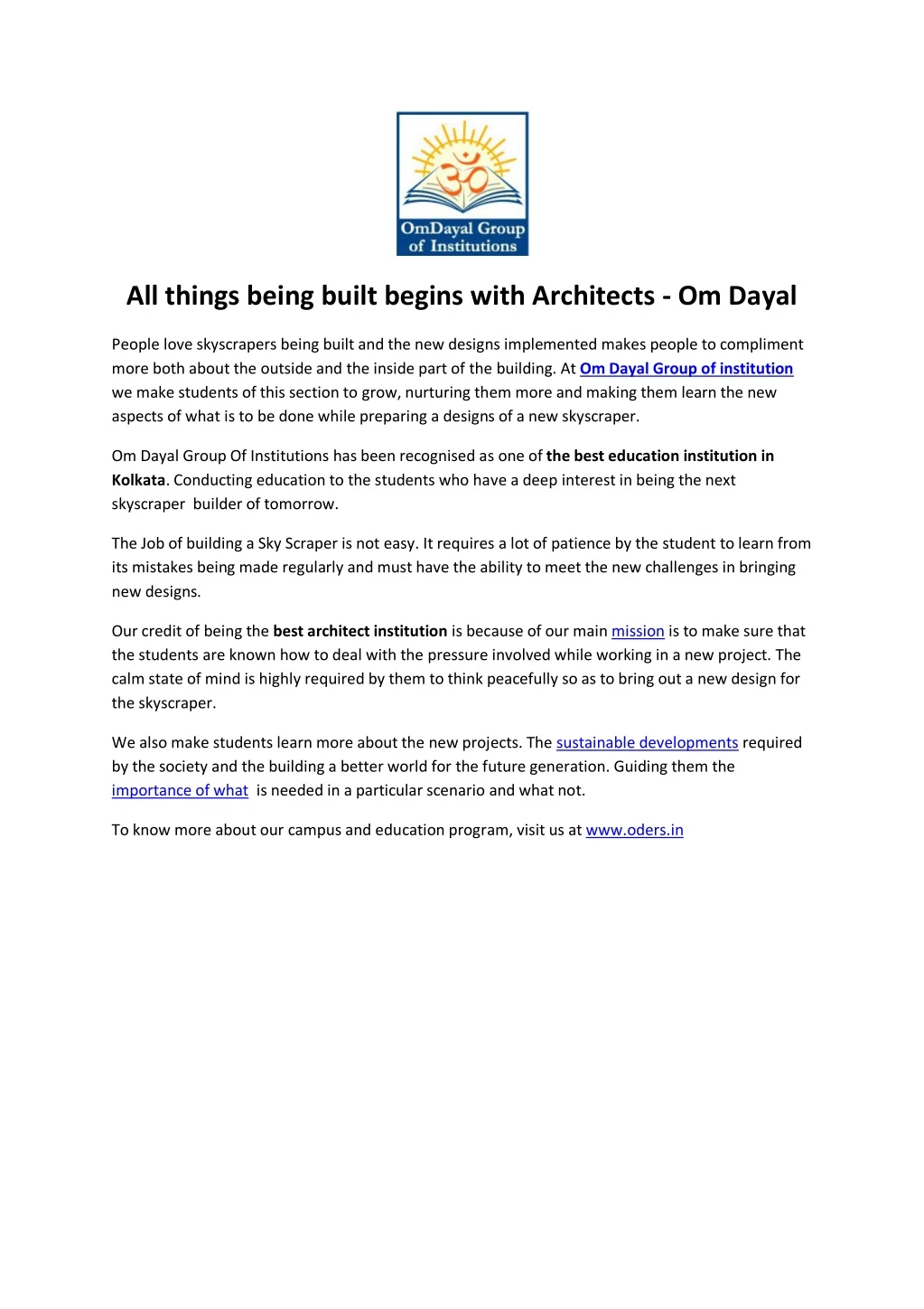 all things being built begins with architects