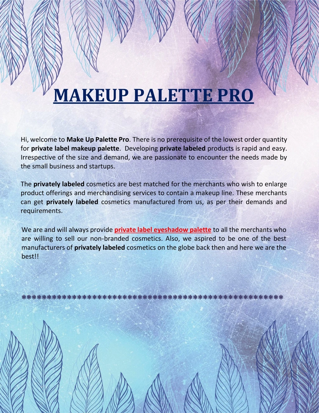 makeup palette pro