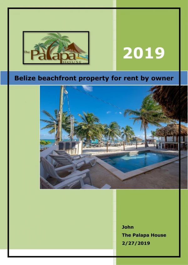 Belize beachfront property for rent by owner