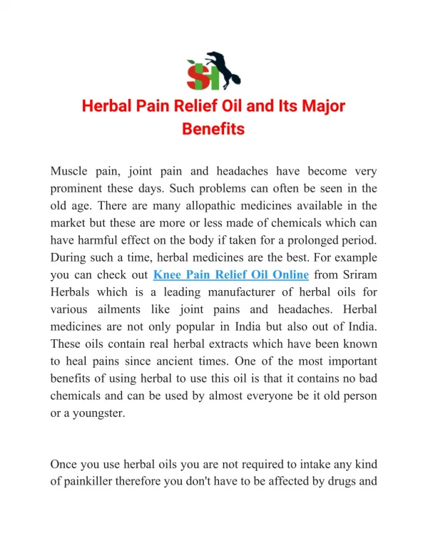 Knee Pain Relief Oil Online | Buy Knee Pain Relief Oil