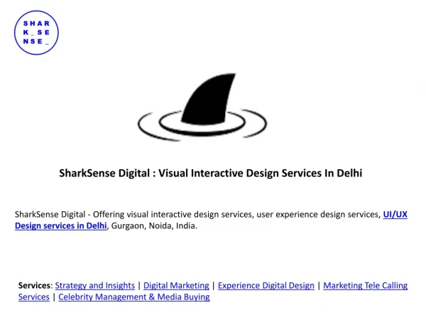 SharkSense Digital : Visual Interactive Design Services In Delhi