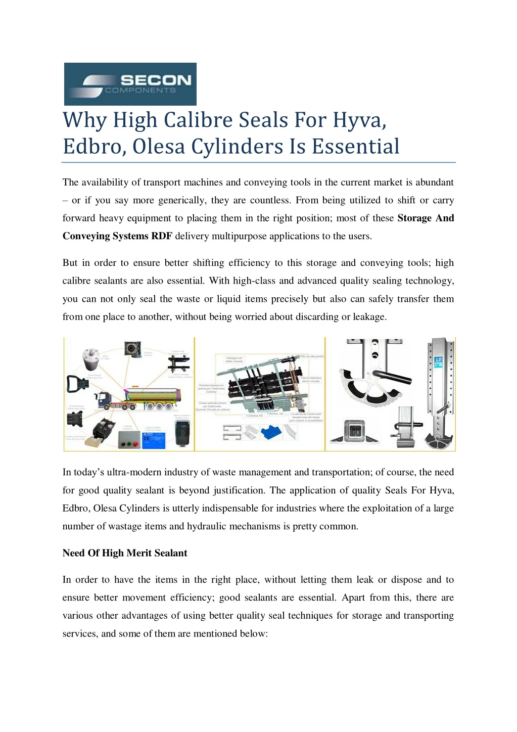 why high calibre seals for hyva edbro olesa