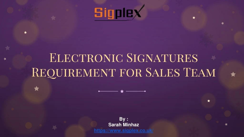 electronic signatures requirement for sales team