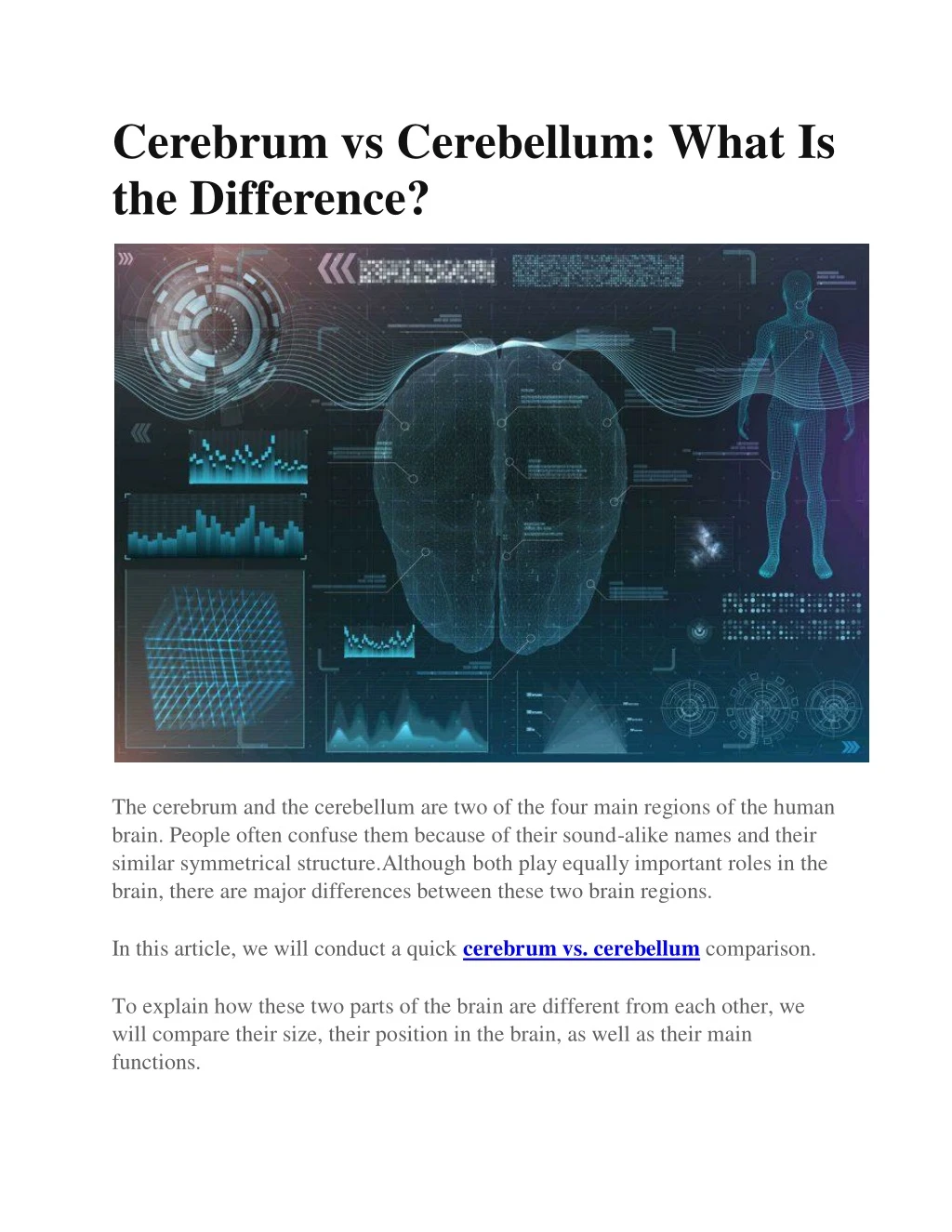 cerebrum vs cerebellum what is the difference