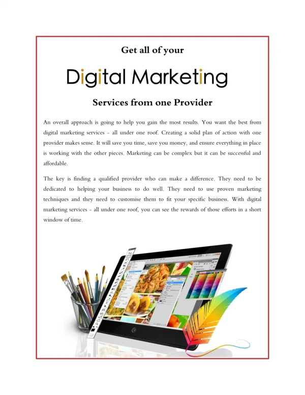 Get all of your Digital Marketing Services from one Provider