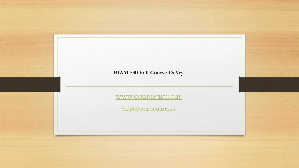 biam 530 full course devry