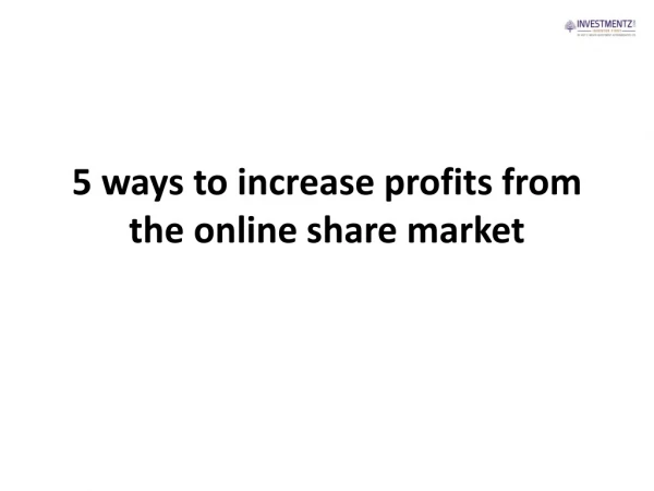 5 ways to increase profits from the online