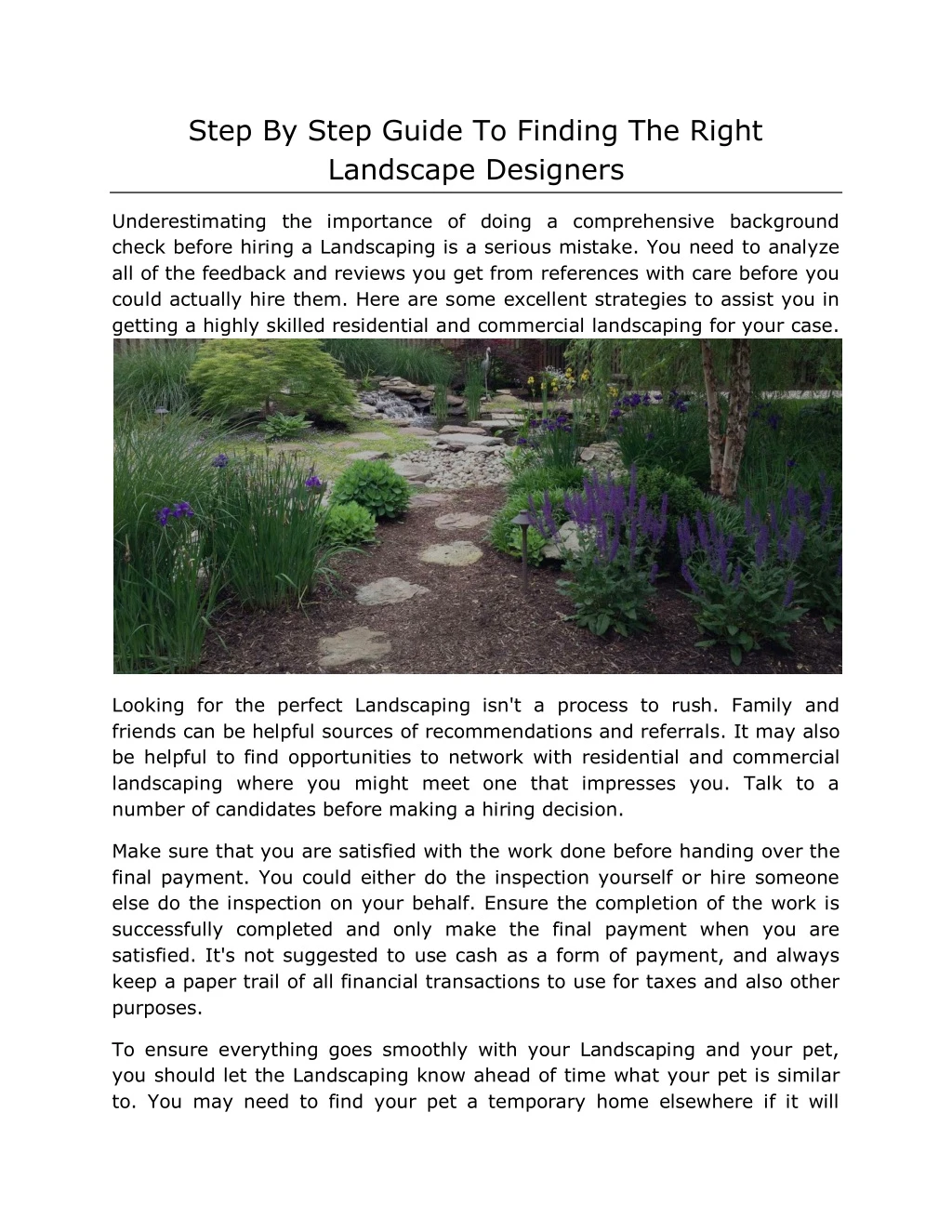 step by step guide to finding the right landscape