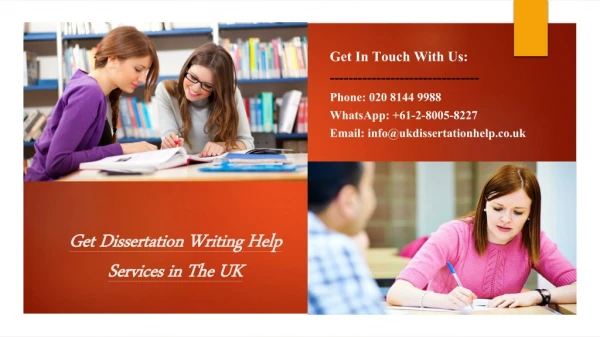 Gets Dissertation Writing Help Services in the UK?