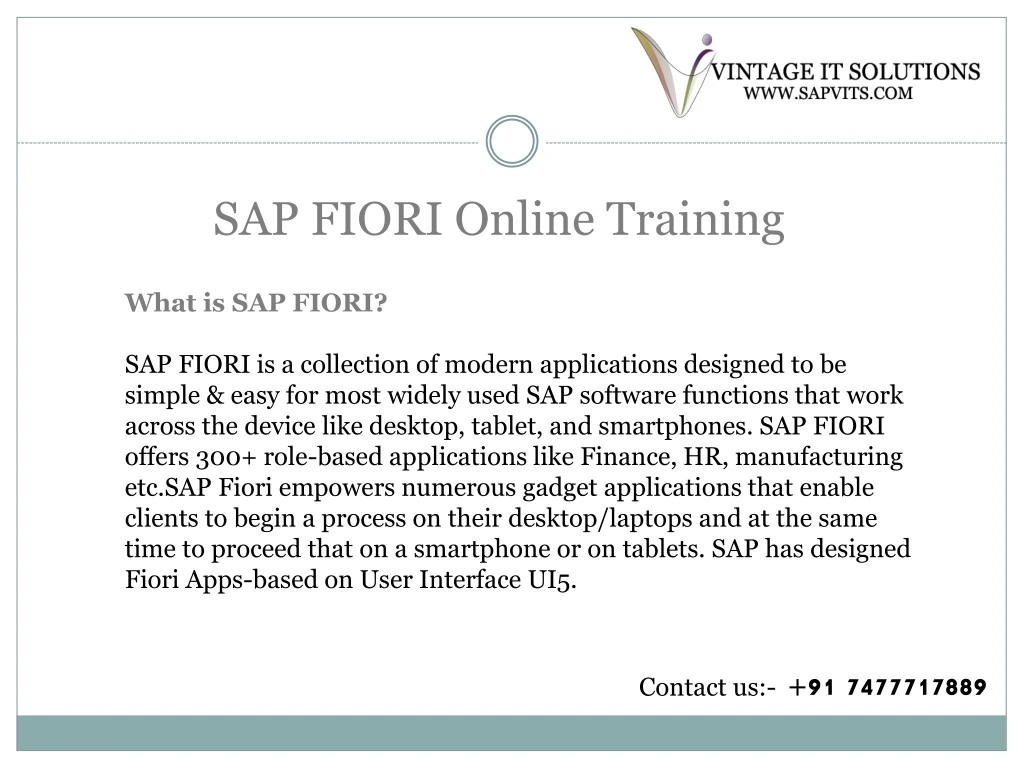 sap fiori online training