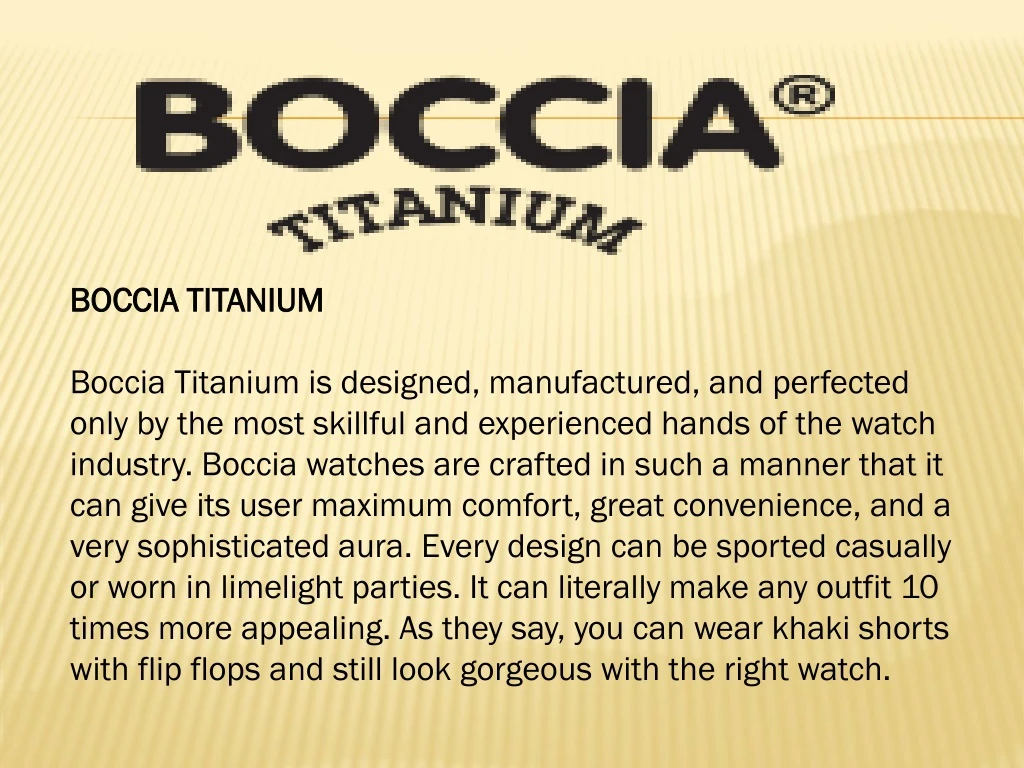 boccia titanium boccia titanium is designed