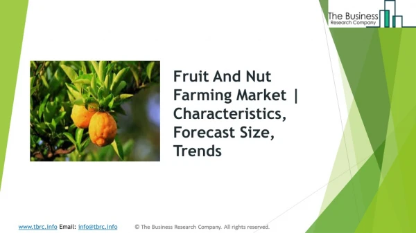 Fruit And Nut Farming Market | Characteristics, Forecast Size, Trends