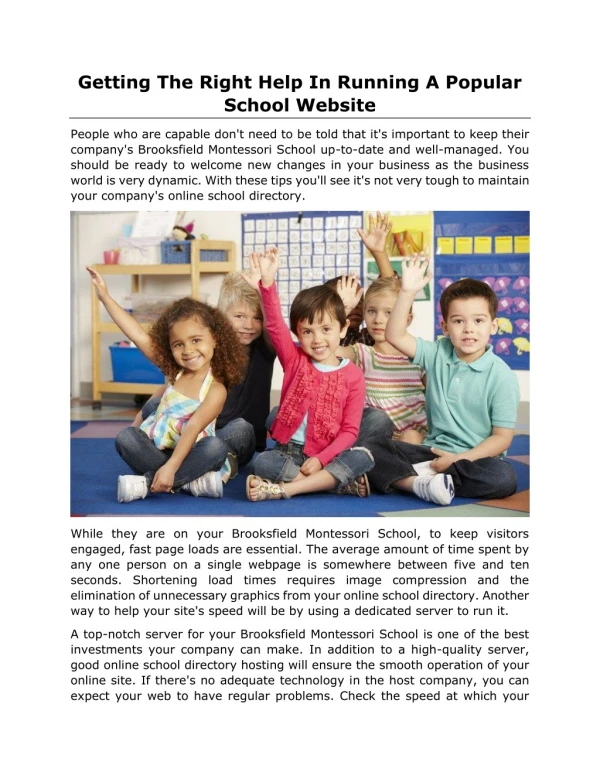 Getting The Right Help In Running A Popular School Website