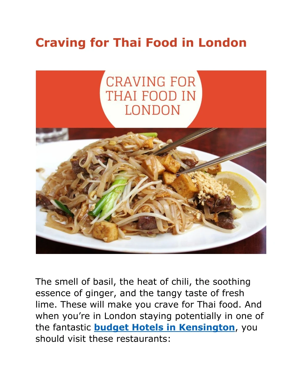 craving for thai food in london
