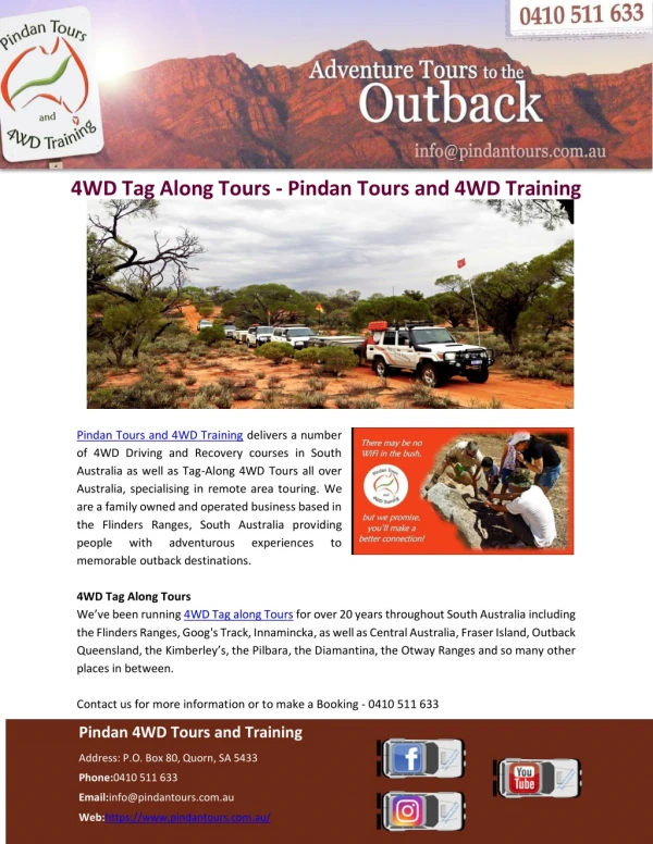 4WD Tag Along Tours - Pindan Tours and 4WD Training