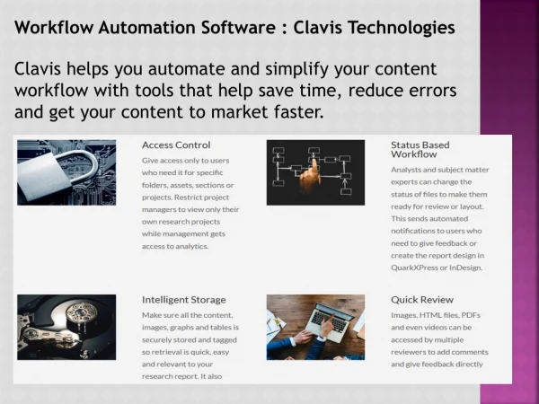 Workflow Automation Software : Clavis Technologies