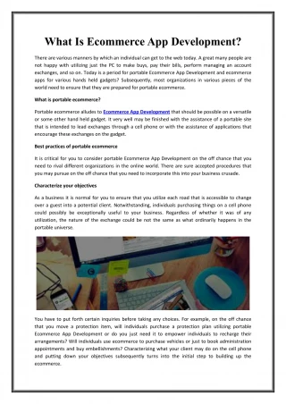 What Is Ecommerce App Development? - slide 1
