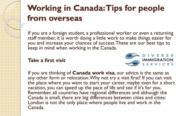 Canada Work Visa - Top Immigration Consultants