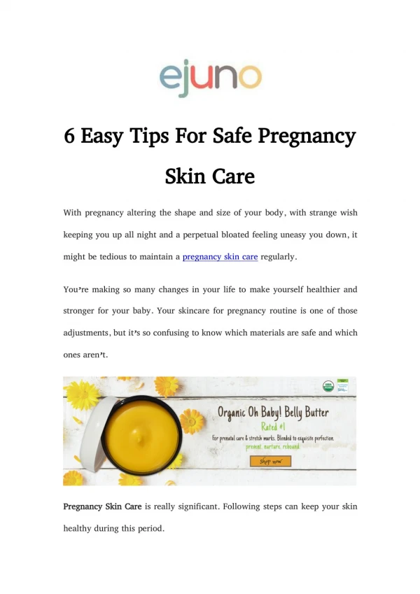 6 Easy Tips For Safe Pregnancy Skin Care