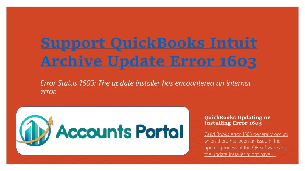 support quickbooks intuit archive update error 1603