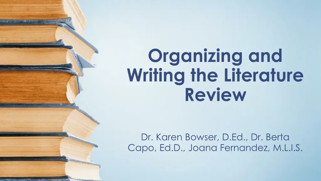 organizing and writing the literature review