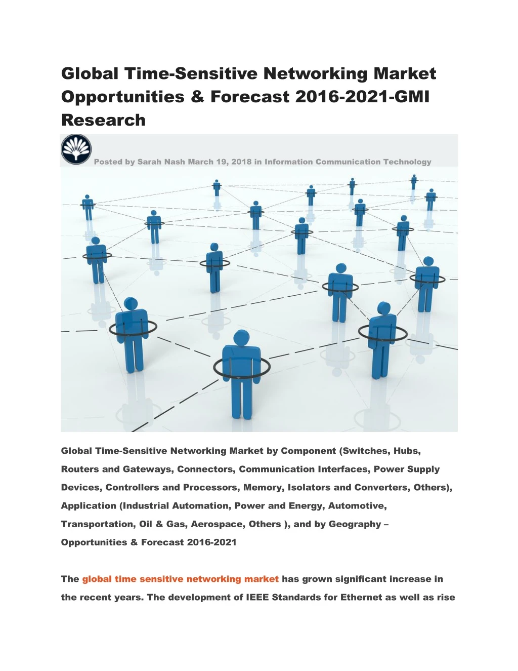 global time sensitive networking market