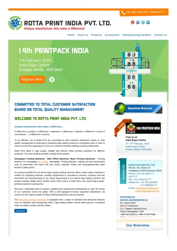 Rotta Print India - Web Offset Printing Machine Supplier, Manufacturers in India