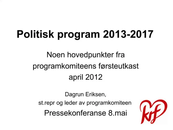 Politisk program 2013-2017