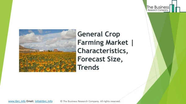 General Crop Farming Market | Characteristics, Forecast Size, Trends