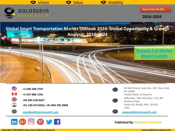 Smart Transportation Market Research Sample by Goldstein Research