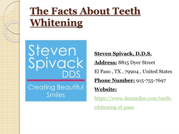 The Facts About Teeth Whitening - El Paso TX