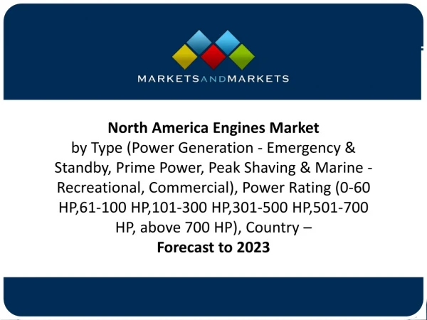 North America Engines Market Revenue to Hit $3.7 billion by 2023