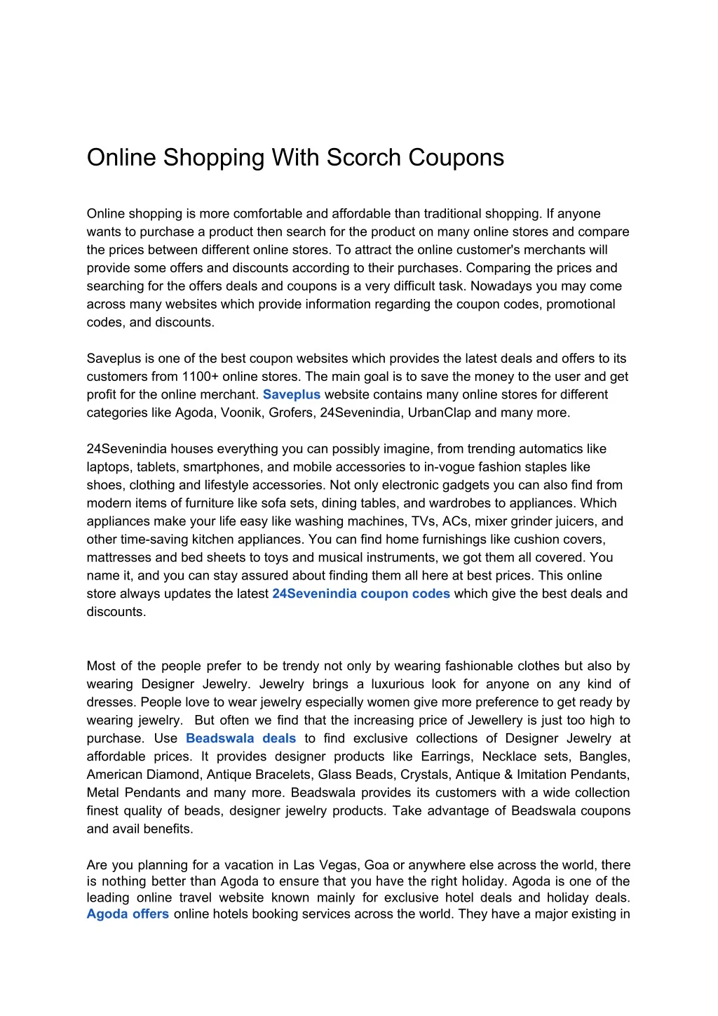 online shopping with scorch coupons