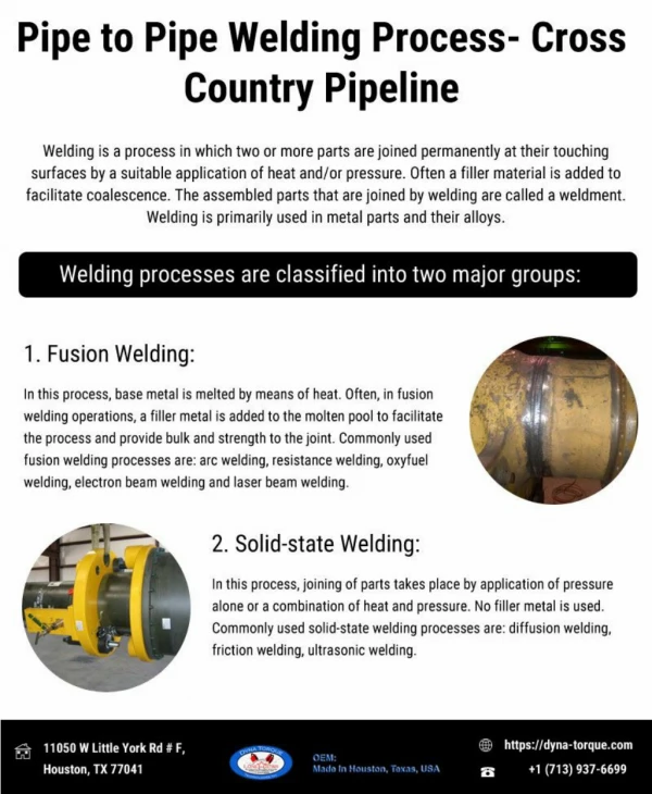 Pipe to Pipe Welding Process - Cross Country Pipeline