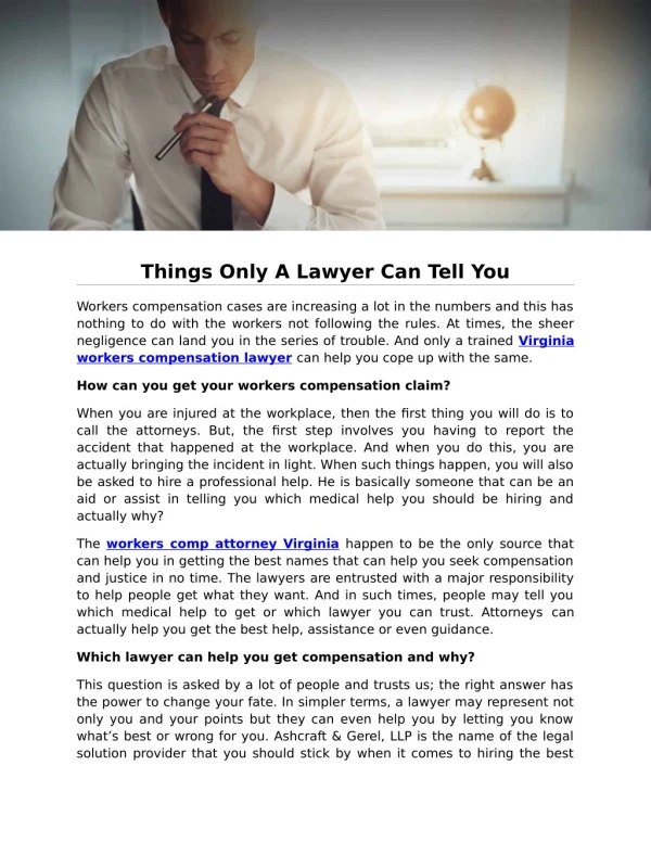 Things Only A Lawyer Can Tell You