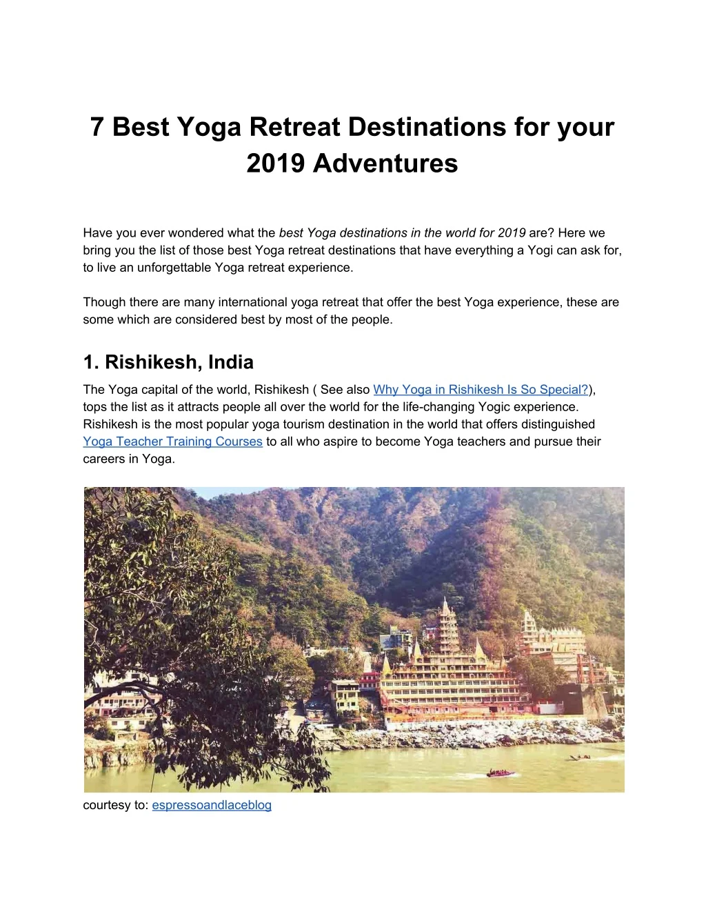 7 best yoga retreat destinations for your 2019