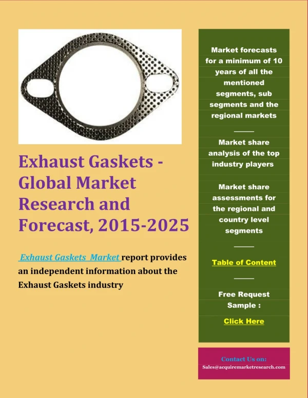 Exhaust Gaskets - Global Market Research and Forecast, 2015-2025