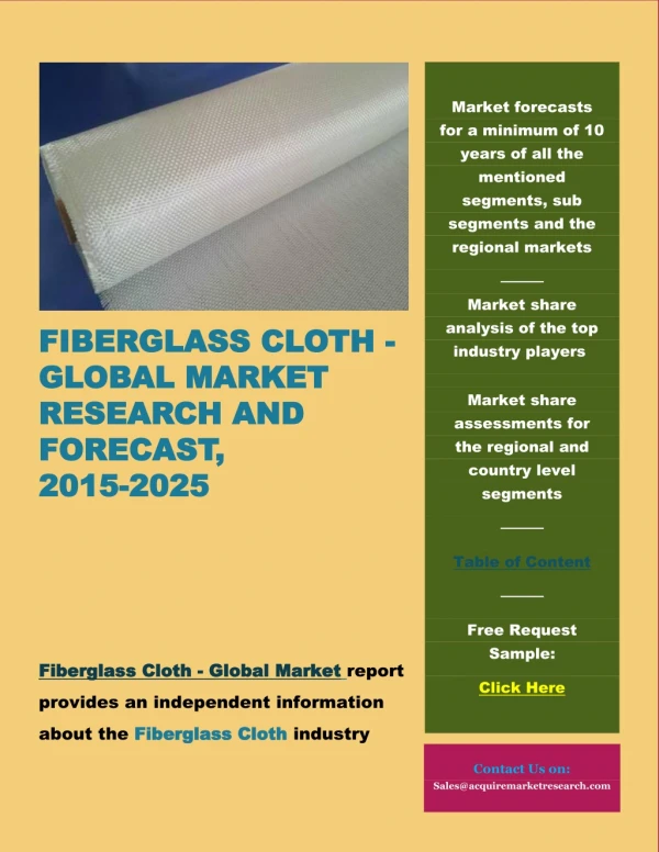 Fiberglass Cloth - Global Market Research and Forecast, 2015-2025