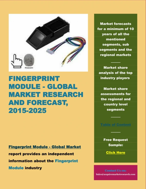 Fingerprint Module - Global Market Research and Forecast, 2015-2025